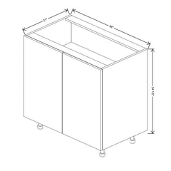 Fabuwood Ovela Catalina Carbone Matte 36" W X 34 1/2" H X 21" D Full Height Double Door Vanity Sink Base Cabinet