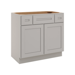 CNC Luxor 5-Piece Misty Grey 36" W 2 Drawer Vanity Sink Base Cabinet