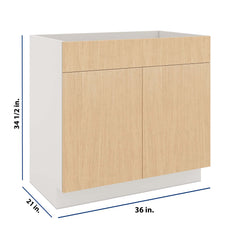 Modernform Cabinet Natural Oak 36" W X 34 1/2" H X 21" D Vanity Sink Base 2 Doors/1 False Front