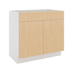 Modernform Cabinet Natural Oak 36" W X 34 1/2" H X 21" D Vanity Sink Base 2 Doors/1 False Front