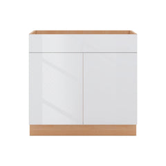 Modernform Cabinet Gloss White 36" W X 34 1/2" H X 21" D Vanity Sink Base 2 Doors/1 False Front