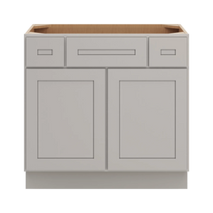CNC Luxor 5-Piece Misty Grey 36" W 2 Drawer Vanity Sink Base Cabinet
