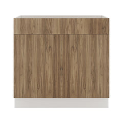 Modernform Cabinet Walnut 36" W X 34 1/2" H X 21" D Vanity Sink Base 2 Doors/1 False Front