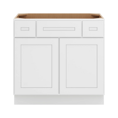 CNC Luxor 5-Piece White 36" W 2 Drawer Vanity Sink Base Cabinet