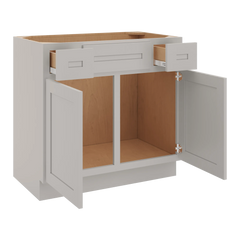 CNC Luxor 5-Piece Misty Grey 36" W 2 Drawer Vanity Sink Base Cabinet