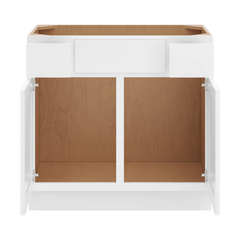 CNC Luxor White 36" W 2 Drawer Vanity Sink Base Cabinet