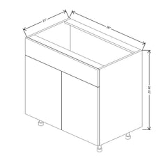 Fabuwood Ovela Catalina Nocce 1 36" W X 34 1/2" H X 21" D Double Door Vanity Sink Base Cabinet