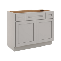 CNC Luxor 5-Piece Misty Grey 42" W 2 Drawer Vanity Sink Base Cabinet