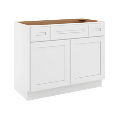 CNC Luxor 5-Piece White 42" W 2 Drawer Vanity Sink Base Cabinet