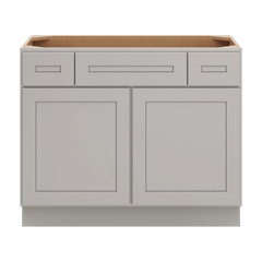 CNC Luxor 5-Piece Misty Grey 42" W 2 Drawer Vanity Sink Base Cabinet