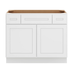 CNC Luxor 5-Piece White 42" W 2 Drawer Vanity Sink Base Cabinet