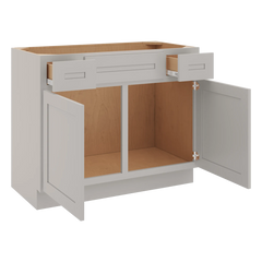 CNC Luxor 5-Piece Misty Grey 42" W 2 Drawer Vanity Sink Base Cabinet