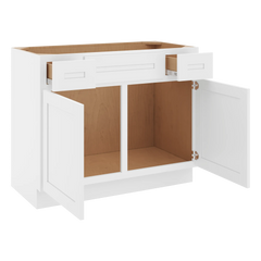 CNC Luxor 5-Piece White 42" W 2 Drawer Vanity Sink Base Cabinet