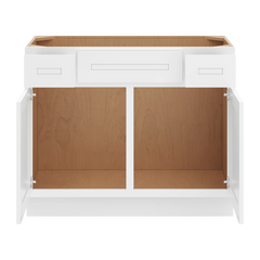 CNC Luxor 5-Piece White 42" W 2 Drawer Vanity Sink Base Cabinet