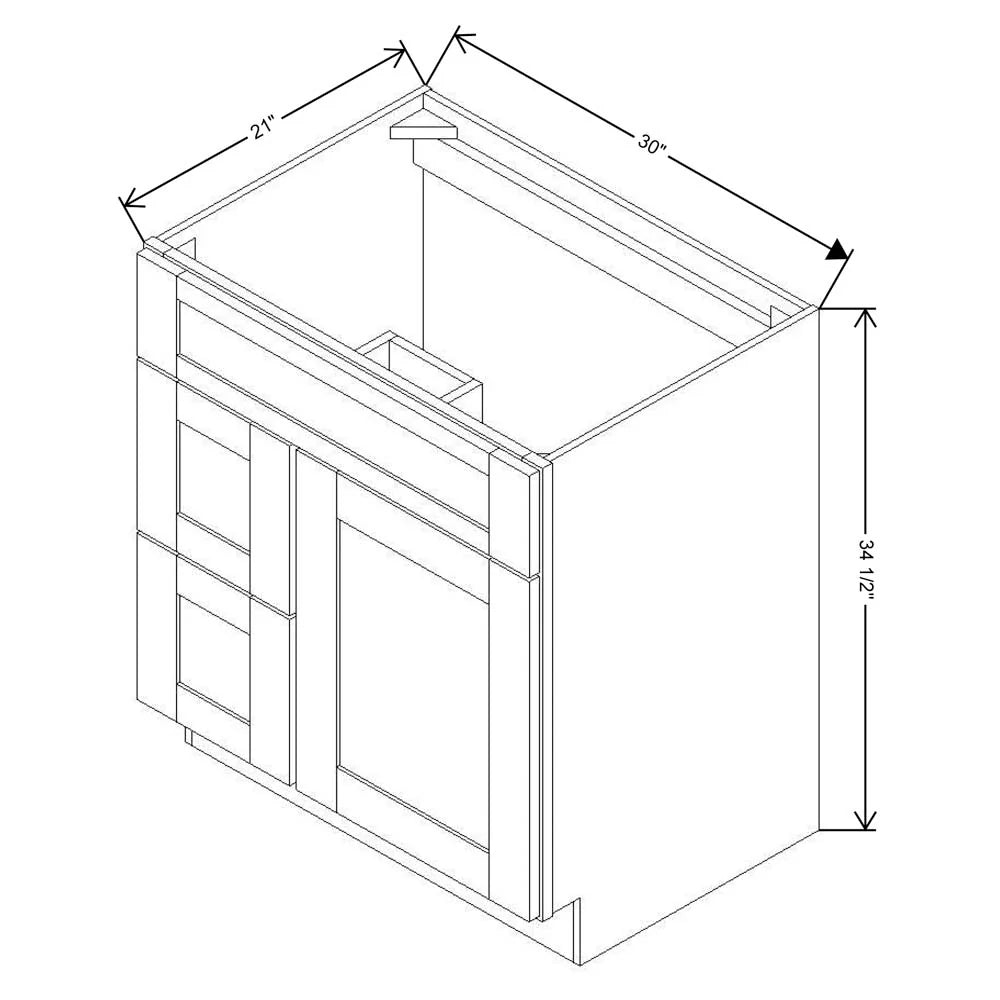 Fabuwood Allure Galaxy Dove 30"W Vanity Combo Single Sink w/ 1 Door And 2 Drawers