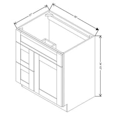 Fabuwood Allure Fusion Nickel 30"W Vanity Combo Single Sink w/ 1 Door And 2 Drawers