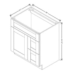 Fabuwood Allure Galaxy Linen 30" W X 34 1/2" H X 21" D Vanity Combo Single Sink w/ 1 Door And 2 Drawers Right Cabinet