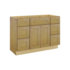 Modernform Cabinet Natural Shaker 48" W X 34 1/2" H X 21" D Combo Cabinet 2 Doors/6 Drawers/1 False Front
