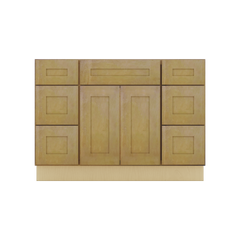 Modernform Cabinet Natural Shaker 48" W X 34 1/2" H X 21" D Combo Cabinet 2 Doors/6 Drawers/1 False Front