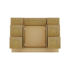 Modernform Cabinet Natural Shaker 48" W X 34 1/2" H X 21" D Combo Cabinet 2 Doors/6 Drawers/1 False Front
