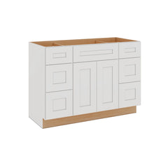 Modernform Cabinet White Shaker 48" W X 34 1/2" H X 21" D Combo Cabinet 2 Doors/6 Drawers/1 False Front