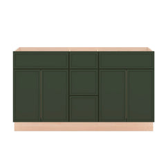 Modernform Cabinet Slim Sage Green 60" W X 34 1/2" H X 21" D Combo Cabinet 4 Doors/3 Drawers/2 False Front