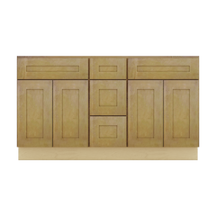 Modernform Cabinet Natural Shaker 60" W X 34 1/2" H X 21" D Combo Cabinet 4 Doors/3 Drawers/2 False Front