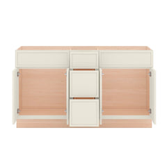 Modernform Cabinet Slim Dove White 60" W X 34 1/2" H X 21" D Combo Cabinet 4 Doors/3 Drawers/2 False Front