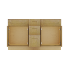 Modernform Cabinet Natural Shaker 60" W X 34 1/2" H X 21" D Combo Cabinet 4 Doors/3 Drawers/2 False Front