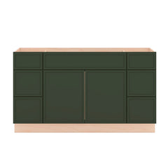 Modernform Cabinet Slim Sage Green 60" W X 34 1/2" H X 21" D Combo Cabinet 2 Doors/6 Drawers/1 False Front