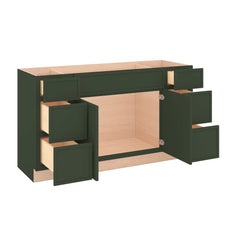 Modernform Cabinet Slim Sage Green 60" W X 34 1/2" H X 21" D Combo Cabinet 2 Doors/6 Drawers/1 False Front