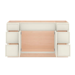 Modernform Cabinet Slim Dove White 60" W X 34 1/2" H X 21" D Combo Cabinet 2 Doors/6 Drawers/1 False Front