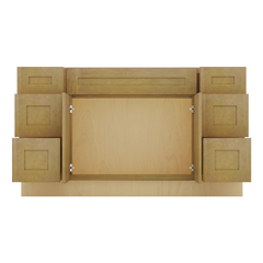 Modernform Cabinet Natural Shaker 60" W X 34 1/2" H X 21" D Combo Cabinet 2 Doors/6 Drawers/1 False Front