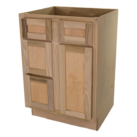 24 in. Sink and Drawer Base Vanity Bathroom Cabinet in Unfinished Poplar | Shaker Style