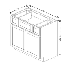 Wolf Classic Dartmouth Honey Stain 36"W Vanity Sink Drawer Base