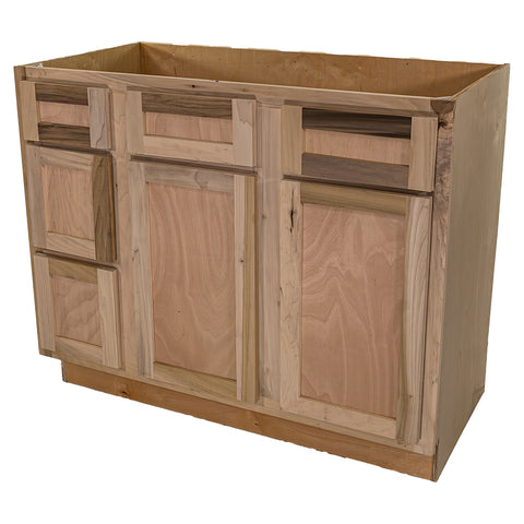 42 in. Sink & Drawer Bathroom Vanity Base Cabinet in Unfinished Poplar | Shaker Style