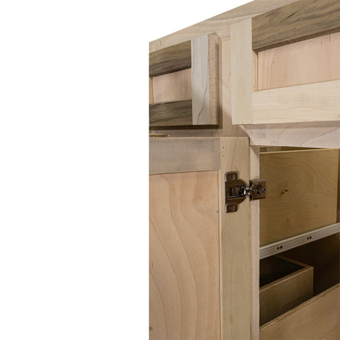 42 in. Sink & Drawer Bathroom Vanity Base Cabinet in Unfinished Poplar | Shaker Style