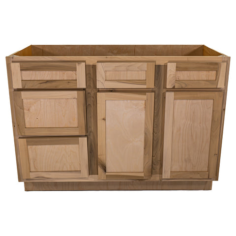 48 in. Sink & Drawer Bathroom Vanity Base Cabinet in Unfinished Poplar | Shaker Style