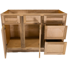 48 in. Sink & Drawer Bathroom Vanity Base Cabinet in Unfinished Poplar | Shaker Style