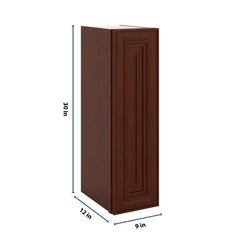 J&K Mahogany J5 Single Door Wall Cabinet - 09" W x 30" H