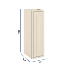 J&K Pearl Glazed H9 Single Door Wall Cabinet - 09" W x 30" H