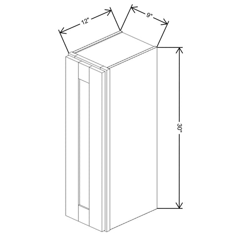 Fabuwood Quest Metro Frost Wall 9"W x 30"H Shaker Cabinet
