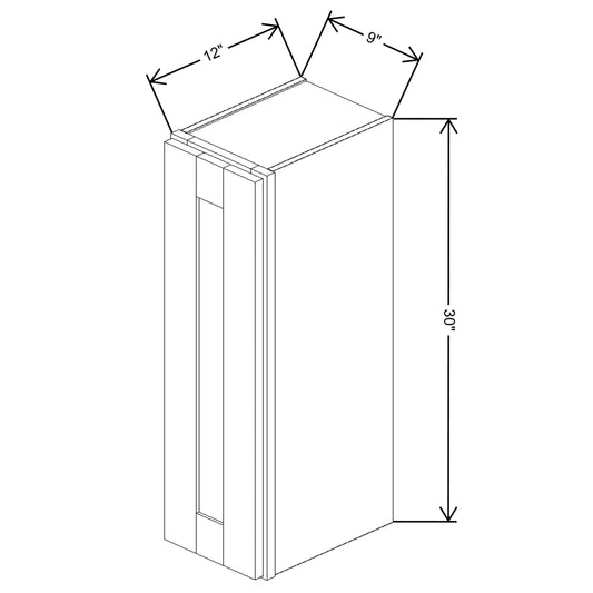 Fabuwood Allure Onyx Horizon  Wall 9"W x 30"H Shaker Cabinet