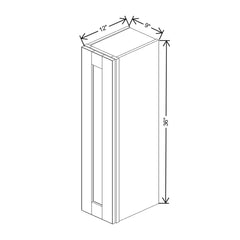 J&K Almond S2 Single Door Wall Cabinet - 09" W x 36" H