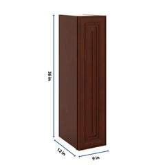 J&K Mahogany J5 Single Door Wall Cabinet - 09" W x 36" H