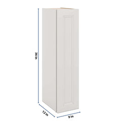 J&K Pure B5 Single Door Wall Cabinet - 09" W x 36" H