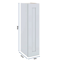 J&K White Shaker S8 Single Door Wall Cabinet - 09" W x 36" H