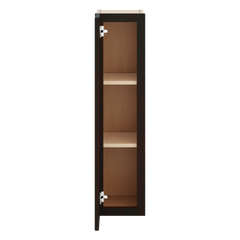 J&K Espresso K8 Single Door Wall Cabinet - 09" W x 36" H