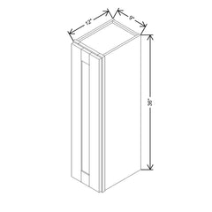 Modernform Cabinet Onyx Black Shaker 09" W X 36" H X 12" D Single Door Wall Cabinet