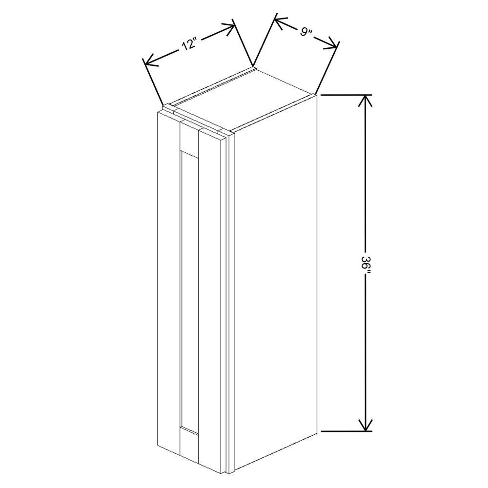 Fabuwood Allure Fusion Dove Wall 9"W x 36"H Shaker Cabinet